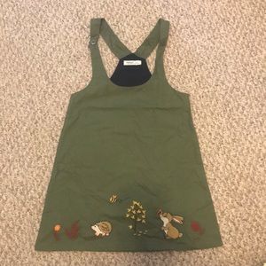 NWOT girls overall dress with animals